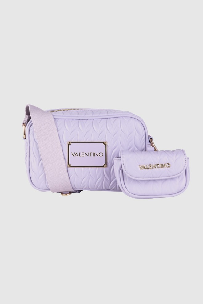 VALENTINO Embossed purple handbag with clip-on sachet sunny re haversack