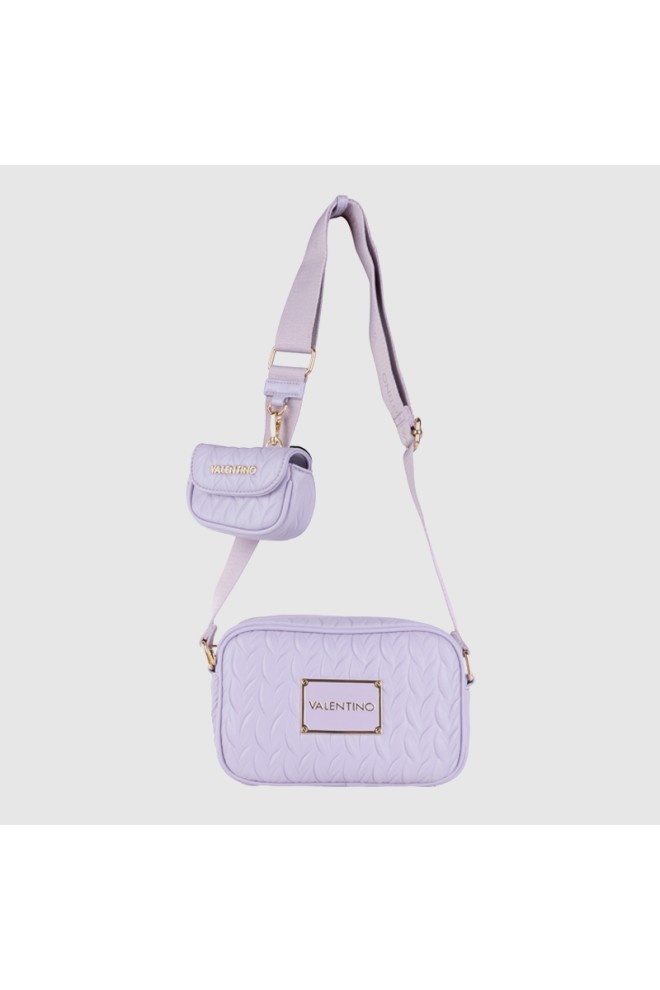 VALENTINO Embossed purple handbag with clip-on sachet sunny re haversack