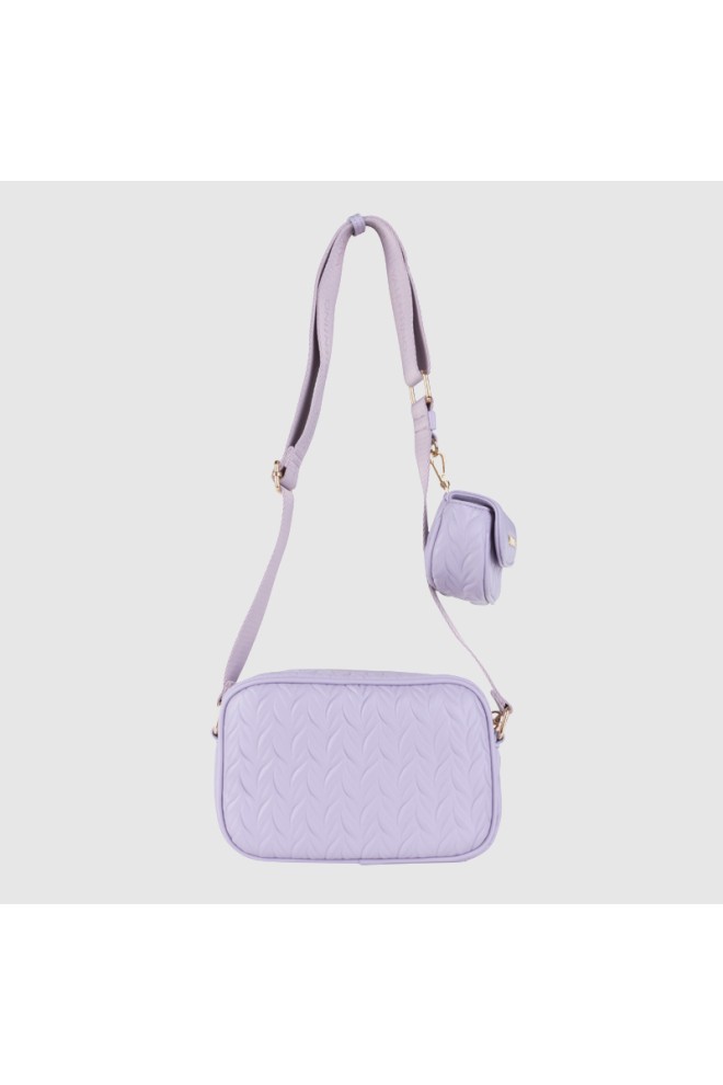 VALENTINO Embossed purple handbag with clip-on sachet sunny re haversack