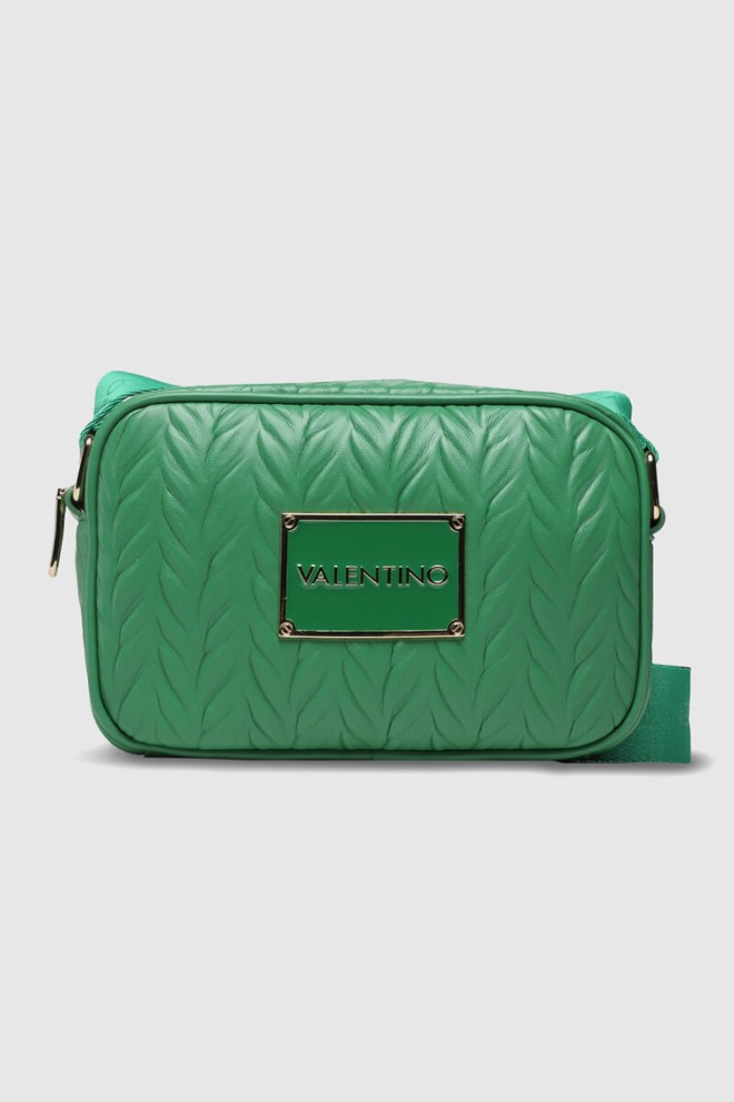 VALENTINO Embossed green handbag with clip-on sachet sunny re haversack