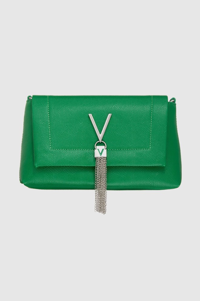 VALENTINO Green handbag with decorative V oceania re satchel