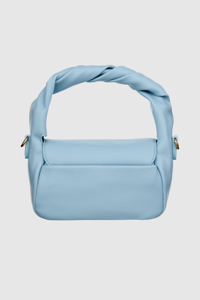 VALENTINO Blue small plain handbag with twisted handle lemonade satchel