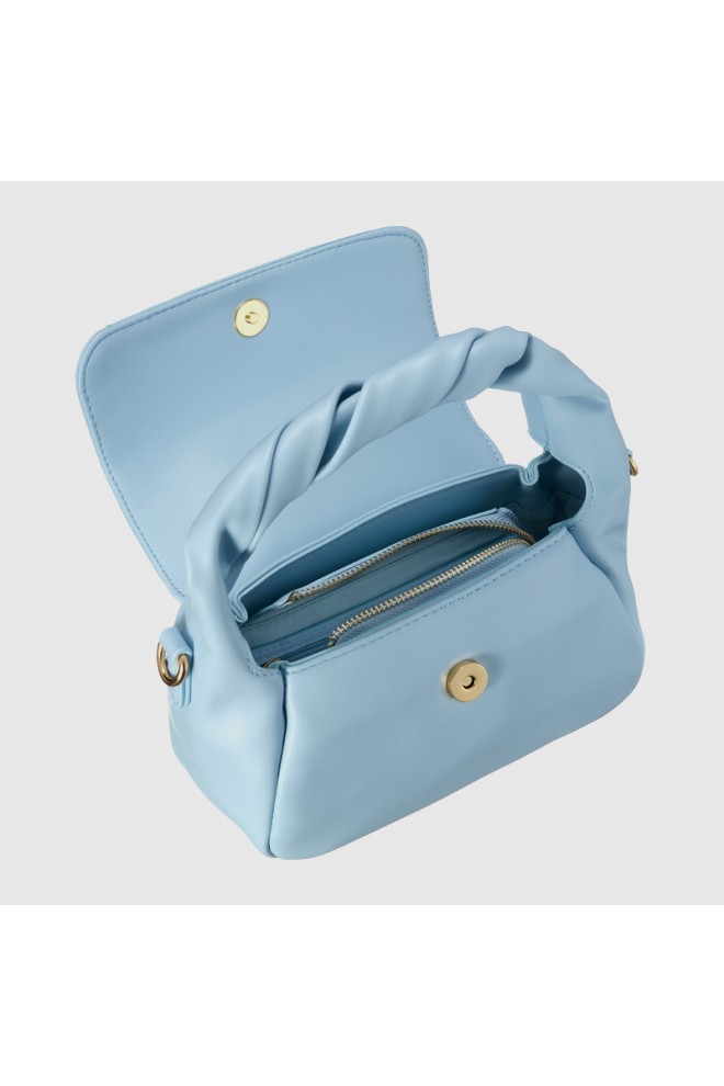 VALENTINO Blue small plain handbag with twisted handle lemonade satchel