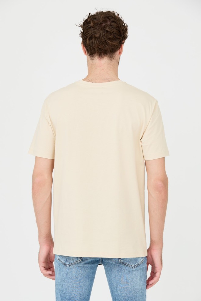 BALMAIN Beżowy t-shirt Retro Balmain Flock