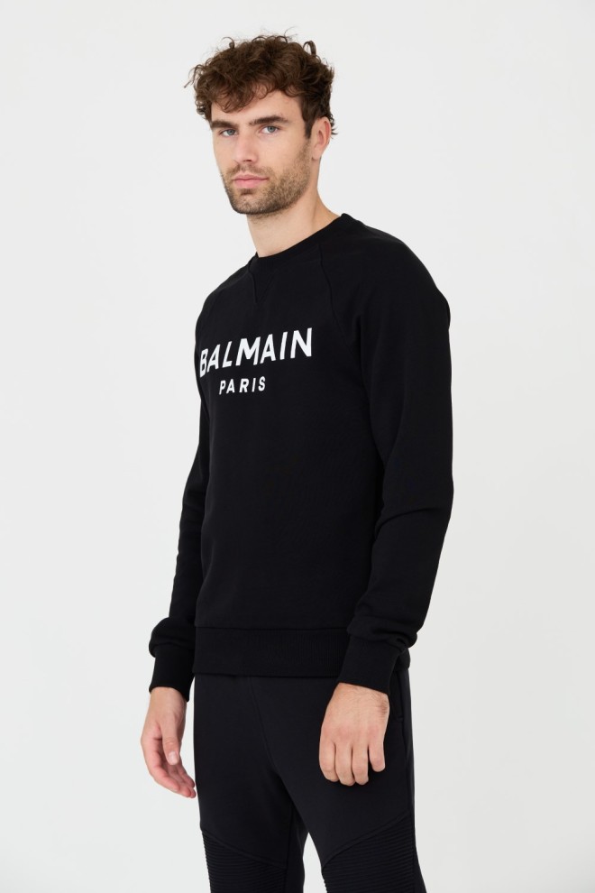 BALMAIN Black Printed Sweatshirt