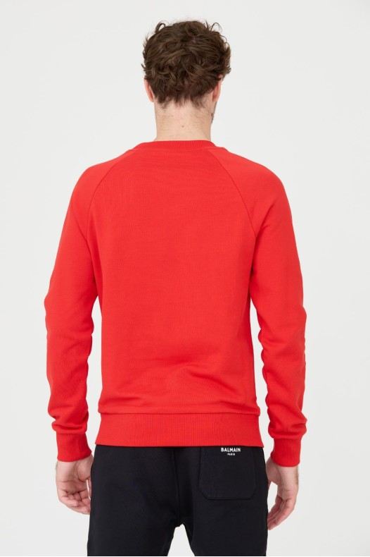 BALMAIN Red Printed Sweatshirt