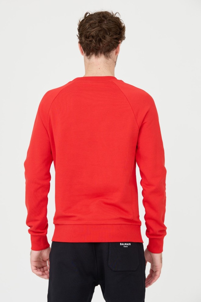 BALMAIN Red Printed Sweatshirt