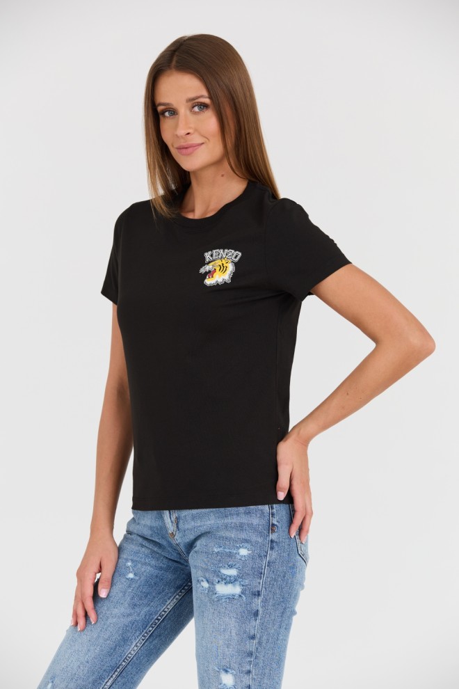 KENZO Black t-shirt WITH 'TIGER VARSITY' PRINT