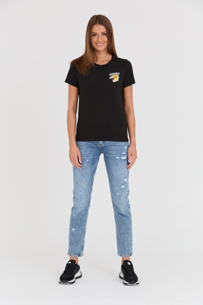 KENZO Black t-shirt WITH 'TIGER VARSITY' PRINT