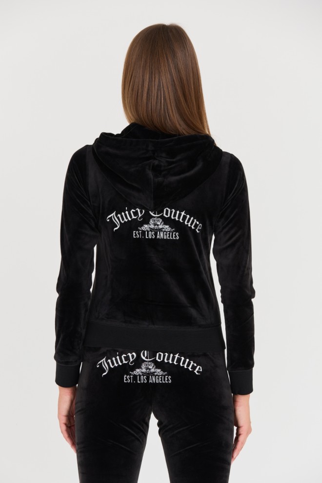 JUICY COUTURE Tricou negru arcuit metalic pentru femei