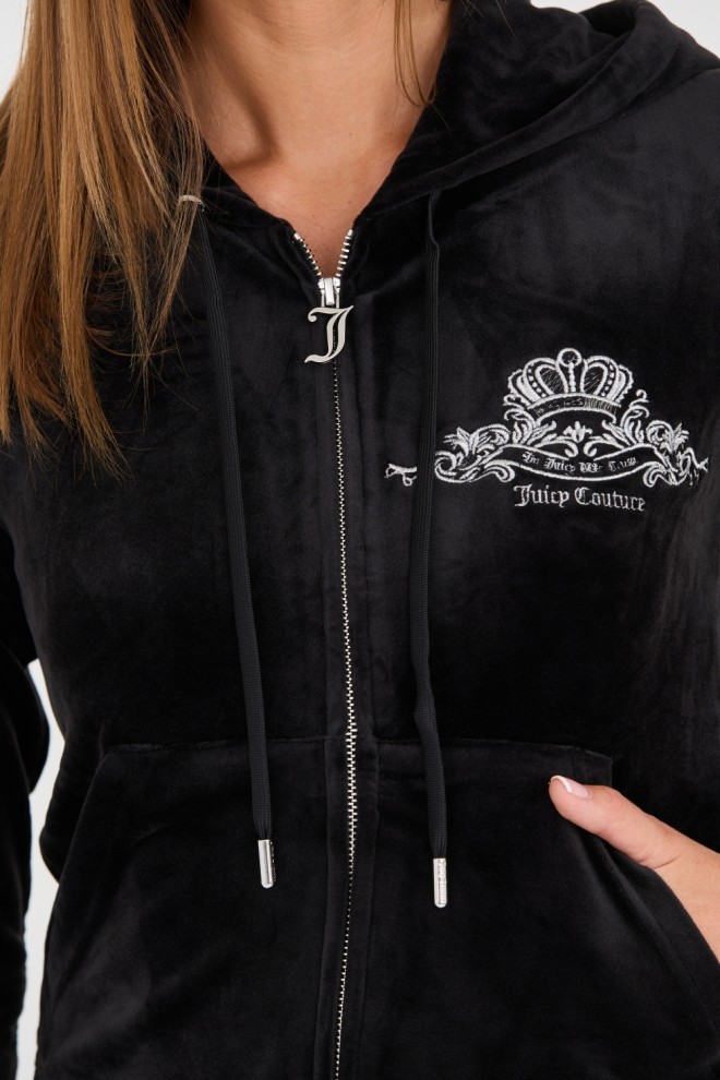 JUICY COUTURE Tricou negru arcuit metalic pentru femei