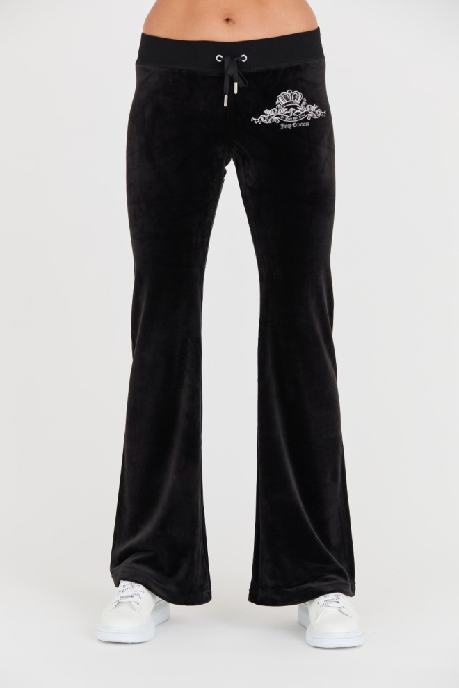 JUICY COUTURE Black Arched Metallic Layla Pants