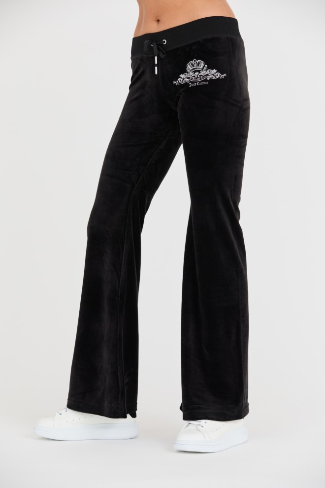 JUICY COUTURE Black Arched Metallic Layla Pants