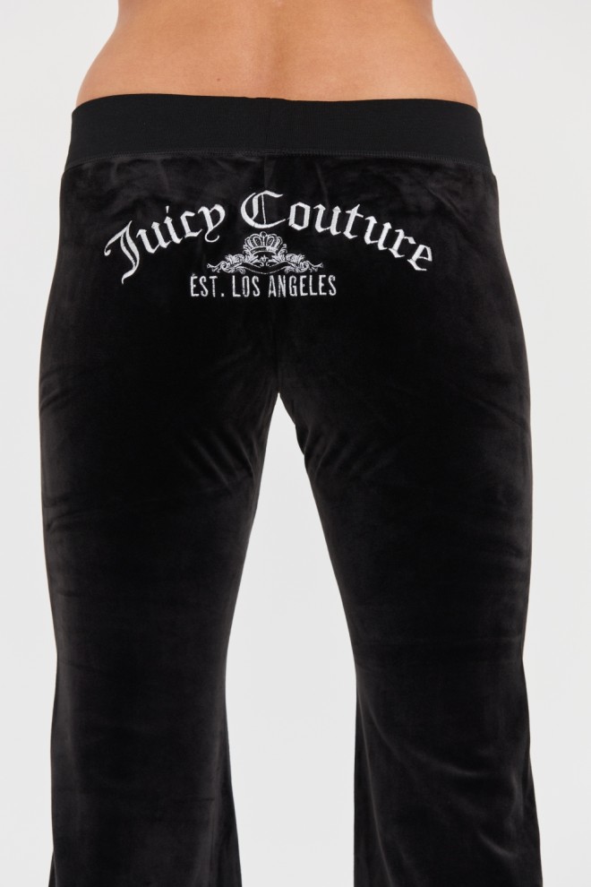 JUICY COUTURE Чорні дугоподібні брюки металік Layla