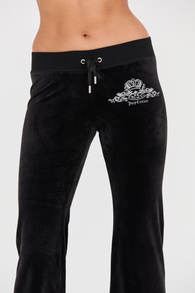 JUICY COUTURE Black Arched Metallic Layla Pants