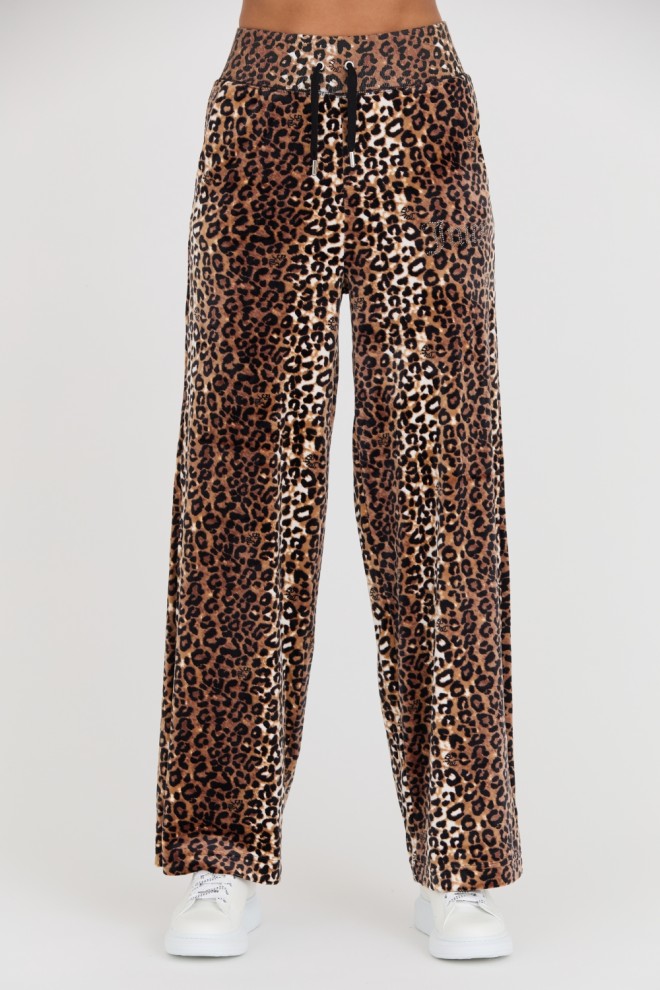 JUICY COUTURE Bexley Leopard Velour Track Pants