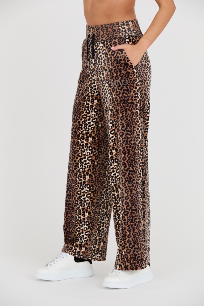 JUICY COUTURE Spodnie dresowe Bexley Leopard Velour Track Pants