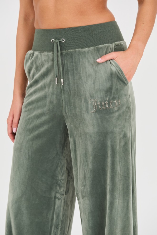 Pantaloni de trening din catifea verde Bexley pentru femei JUICY COUTURE 