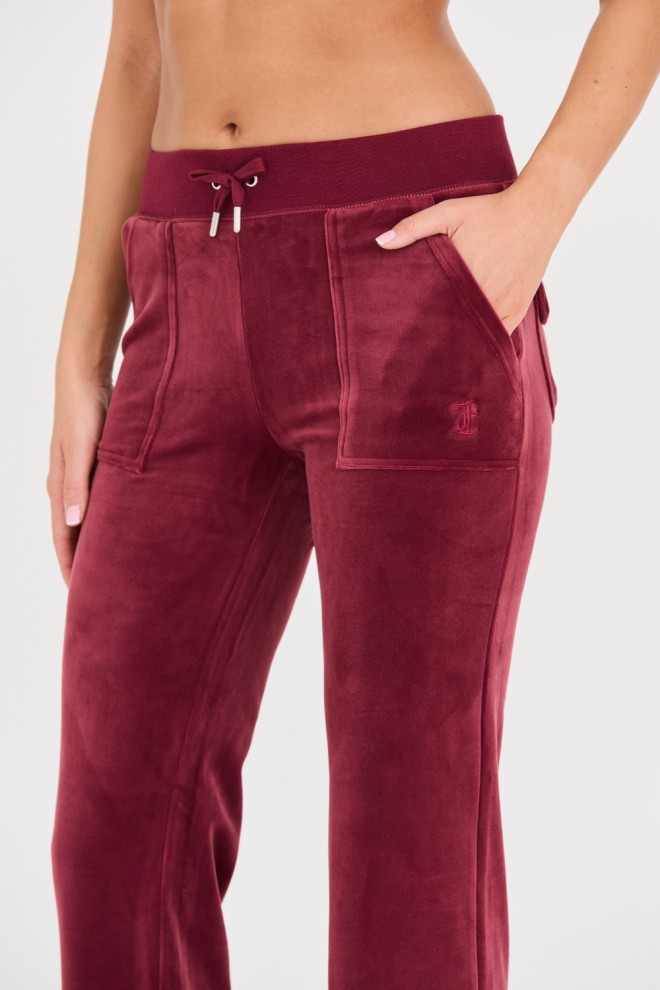 Pantaloni de trening cu buzunar Del Ray Maroon pentru femei JUICY COUTURE 