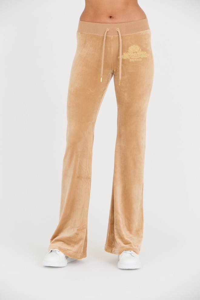 JUICY COUTURE Beige Arched Metallic Layla Pants