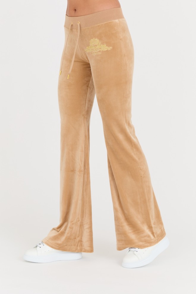 JUICY COUTURE Beige Arched Metallic Layla Pants