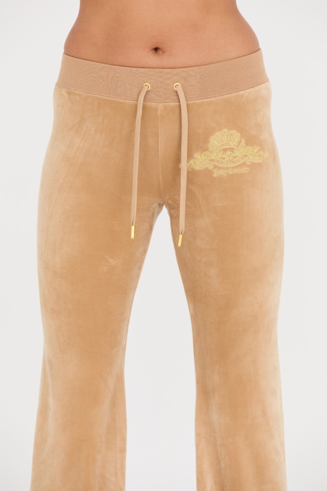 JUICY COUTURE Beige Arched Metallic Layla Pants