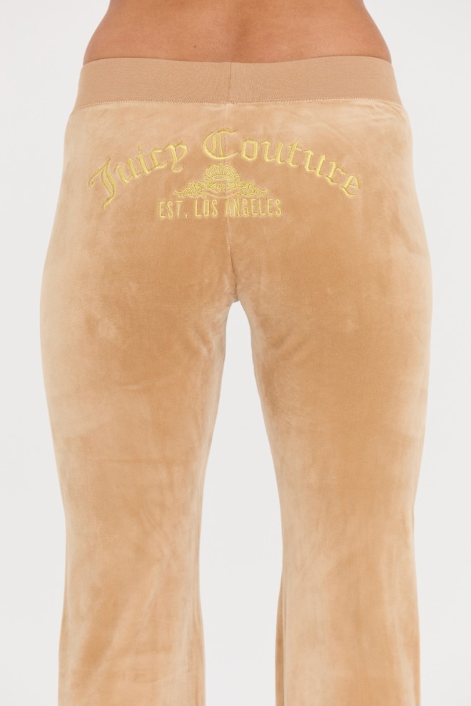 JUICY COUTURE Beige Arched Metallic Layla Pants