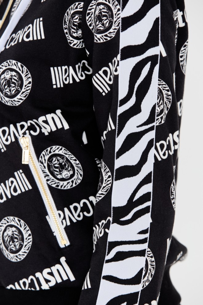 JUST CAVALLI Pantaloni de trening Logo Tigre negri pentru femei