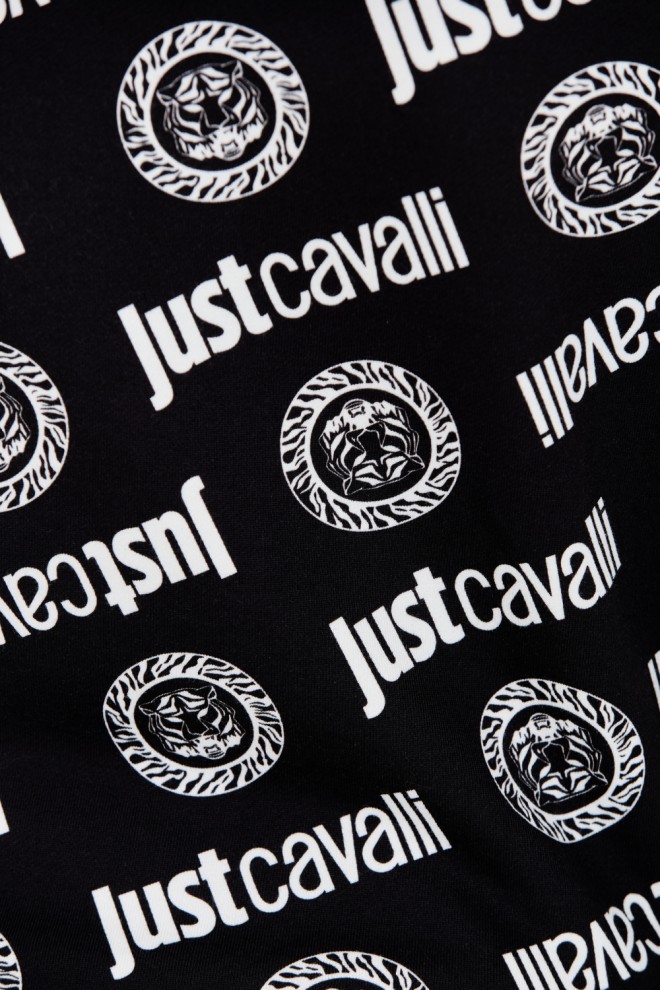 JUST CAVALLI Pantaloni de trening Logo Tigre negri pentru femei