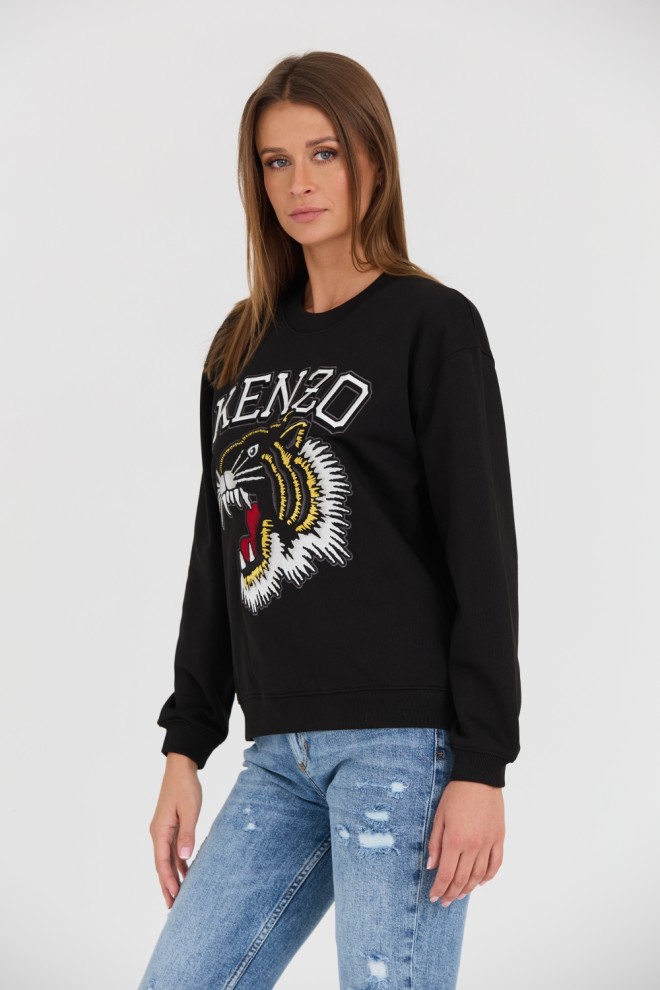 KENZO Czarna bluza TIGER VARSITY JUNGLE CREW-NEC