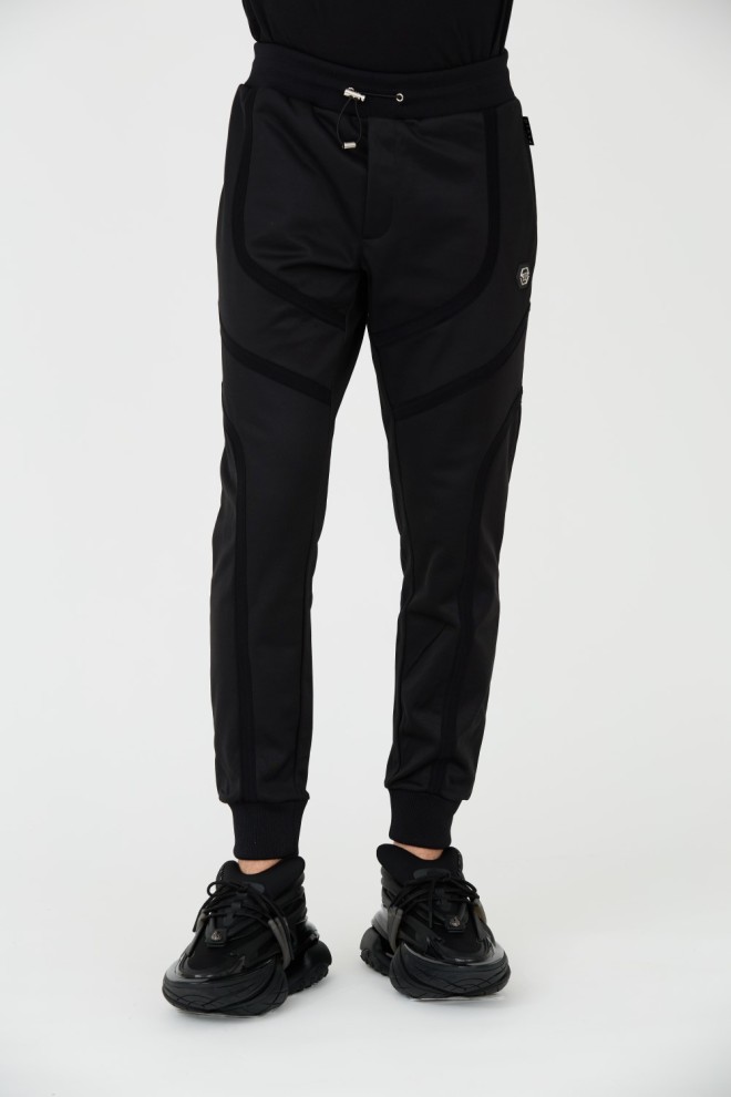 PHILIPP PLEIN Bărbați Negru Jogging Tracksuit Trousers Basic