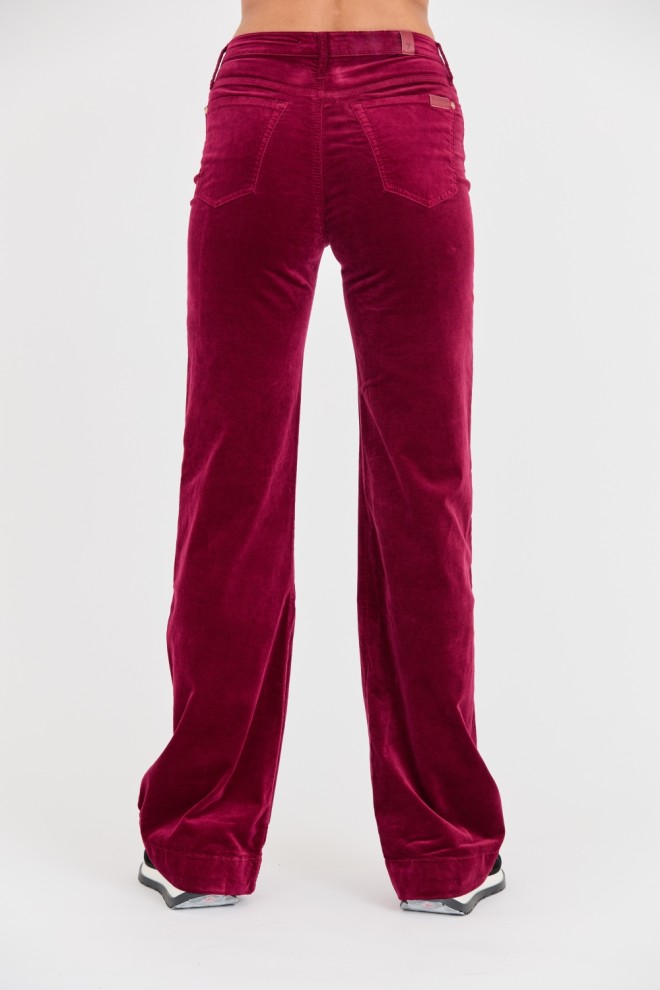 7 FOR ALL MANKIND Maroon Women's Modern Dojo Velvet Pants
