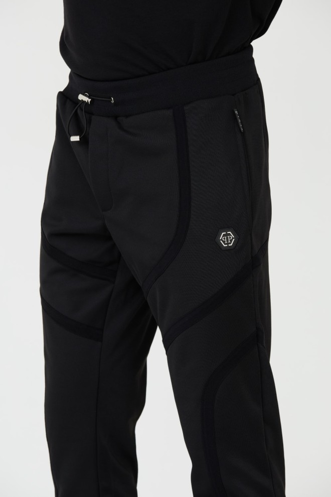 PHILIPP PLEIN Bărbați Negru Jogging Tracksuit Trousers Basic