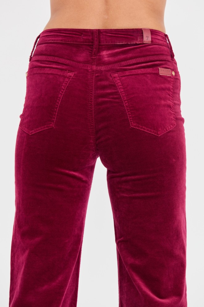 7 FOR ALL MANKIND Maroon Women's Modern Dojo Velvet Pants