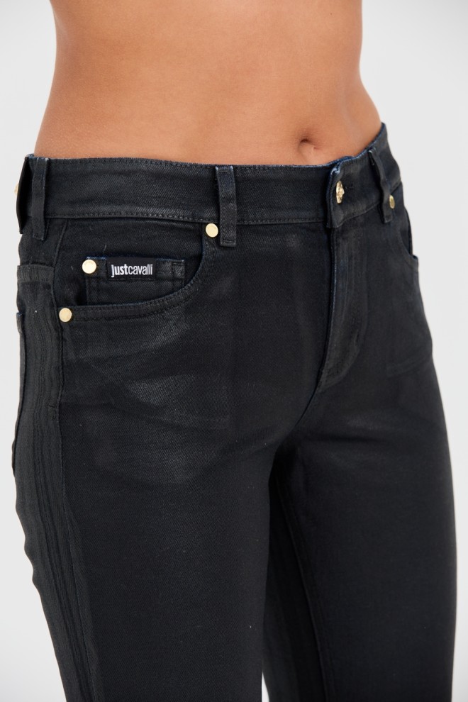 JUST CAVALLI Skinny Black jeans with shine