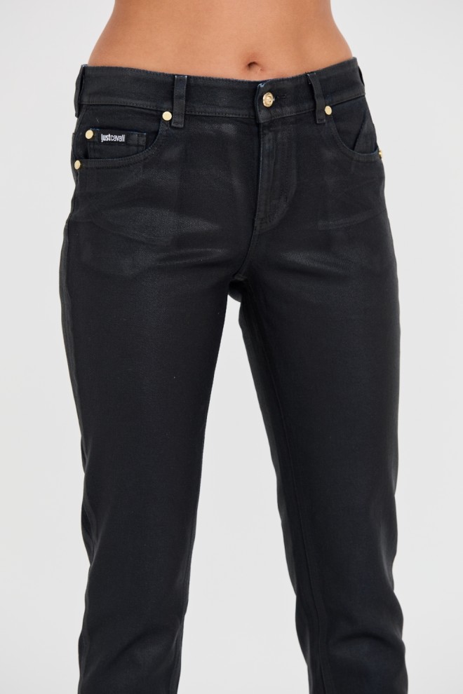 JUST CAVALLI Skinny Black jeans with shine