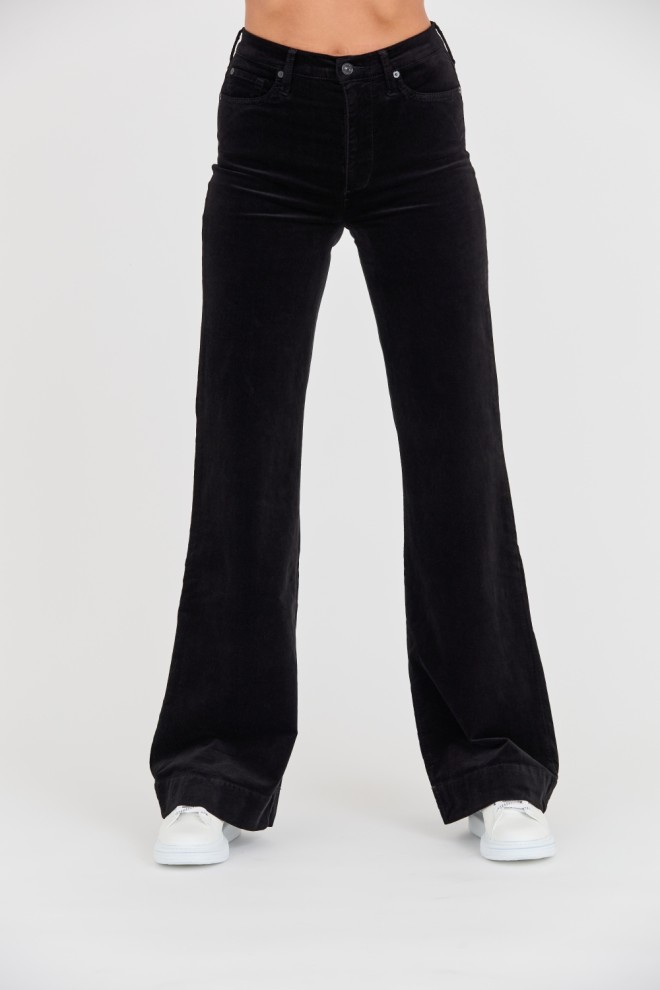 7 FOR ALL MANKIND Black Modern Dojo Velvet Pants