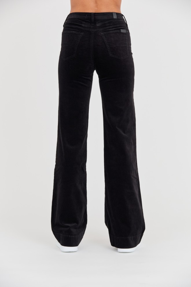 7 FOR ALL MANKIND Black Modern Dojo Velvet Pants