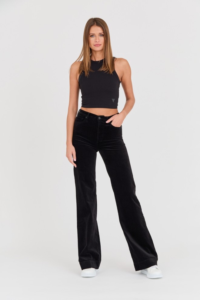 7 FOR ALL MANKIND Black Modern Dojo Velvet Pants