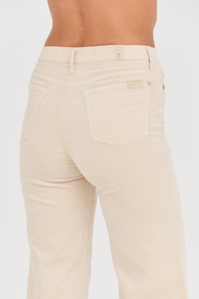 7 FOR ALL MANKIND Beige Women's Modern Dojo Velvet Pants