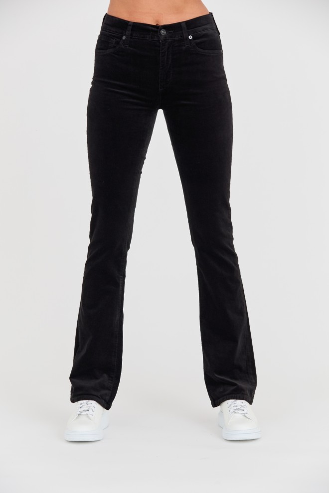 7 FOR ALL MANKIND Black Bootcut Velvet Pants