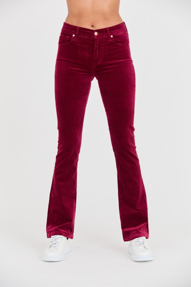 7 FOR ALL MANKIND Maroon Bootcut Velvet Pants