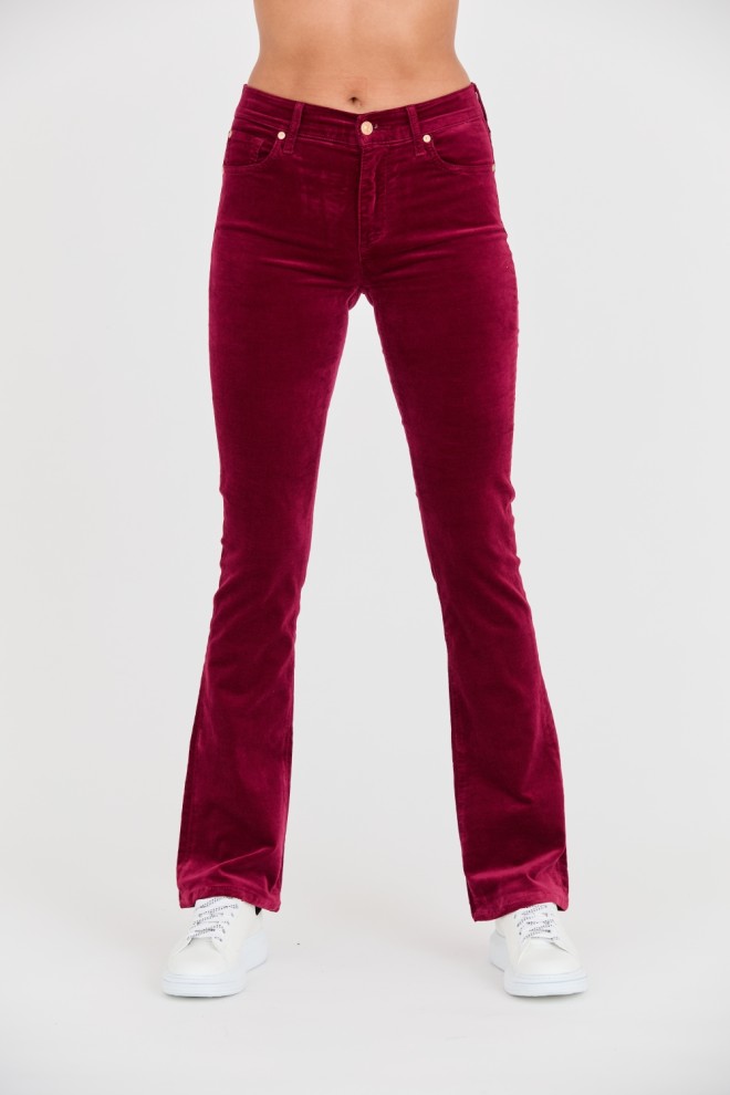 7 FOR ALL MANKIND Pantaloni Bootcut din catifea maron pentru femei