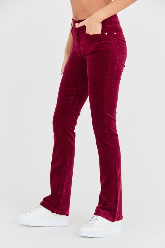 7 FOR ALL MANKIND Maroon Women's Bootcut Velvet Pants