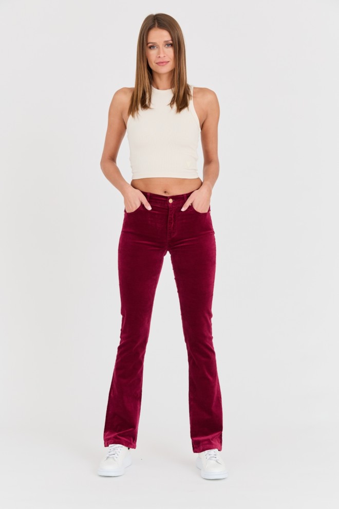 7 FOR ALL MANKIND Maroon Bootcut Velvet Pants