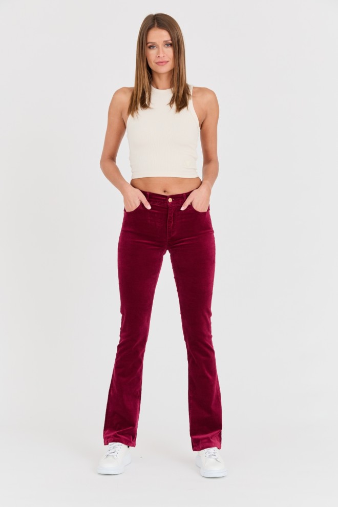 7 FOR ALL MANKIND Pantaloni Bootcut din catifea maron pentru femei