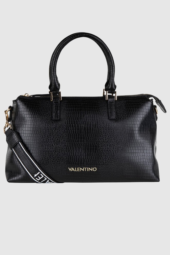 VALENTINO Black snakeskin pattern bagel trunk