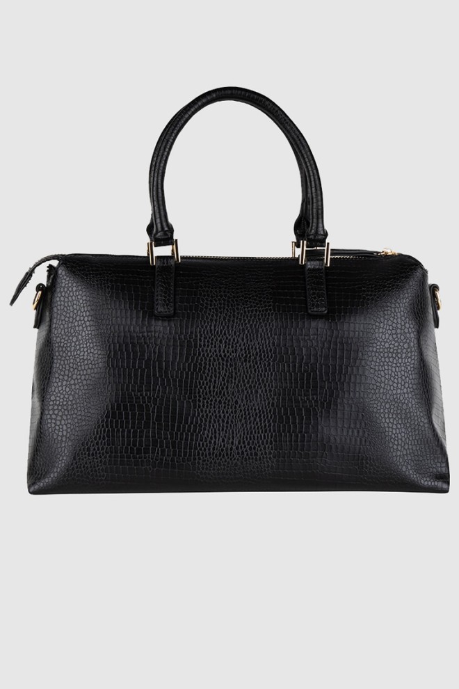 VALENTINO Black snakeskin pattern bagel trunk