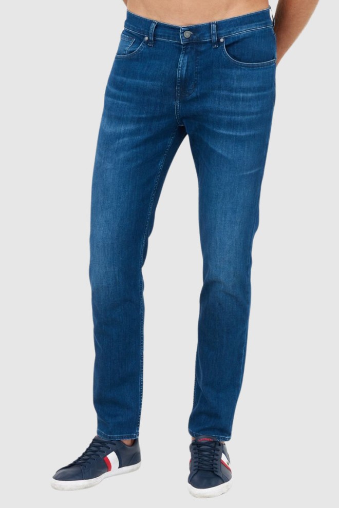 7 FOR ALL MANKIND Men's navy blue SLIMMY TAPERED LUXE PERFORMANCE ECO jeans.