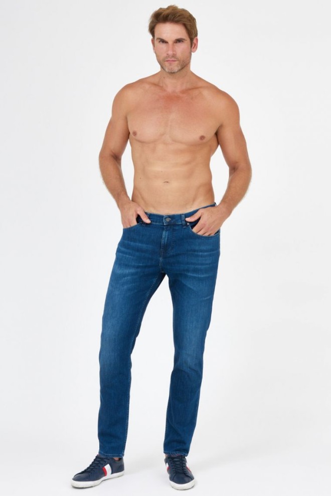 7 FOR ALL MANKIND Men's navy blue SLIMMY TAPERED LUXE PERFORMANCE ECO jeans.